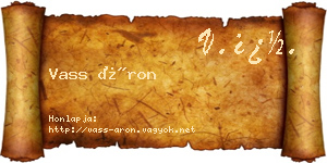 Vass Áron névjegykártya